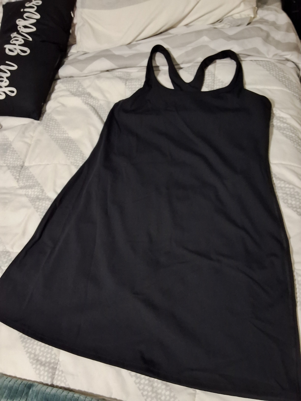 SPANX Black Racerback Active Dress Built In Shorts Pocket Size Large
